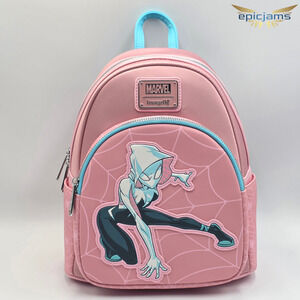Loungefly Marvel Spider-Gwen Pink Web Mini Backpack New